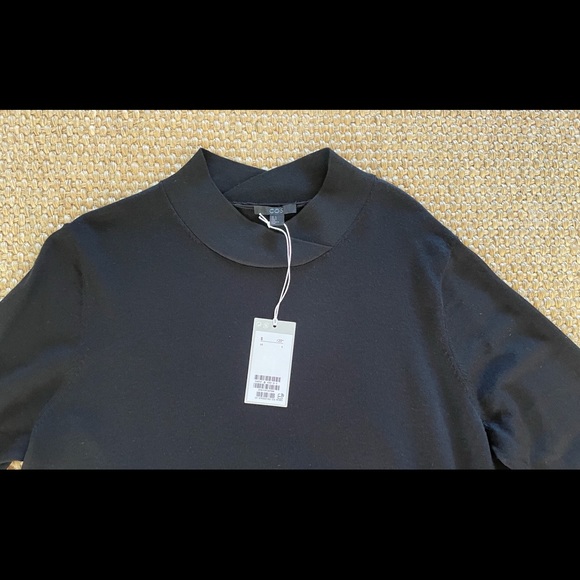 NWT COS VIRGIN WOOL MIDI BLACK A- LINE FLARE DRESS SIZE L . - Picture 8 of 8